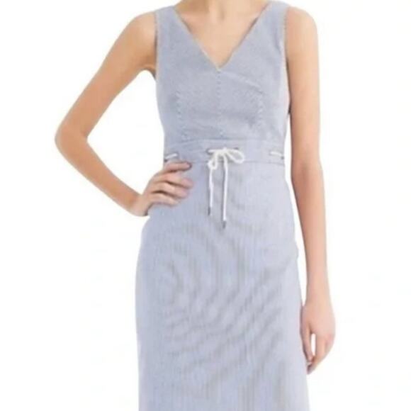 EUC - J Crew Nautical A Line Seersucker Dress - Picture 6 of 8